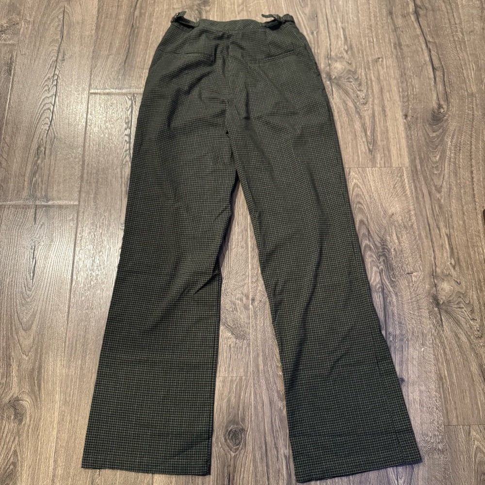 John Galt Brandy Melville Green Plaid Pants adjustable waist size 26 women - Picture 7 of 11